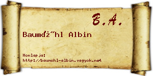 Baumöhl Albin névjegykártya